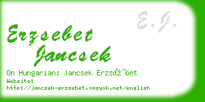 erzsebet jancsek business card